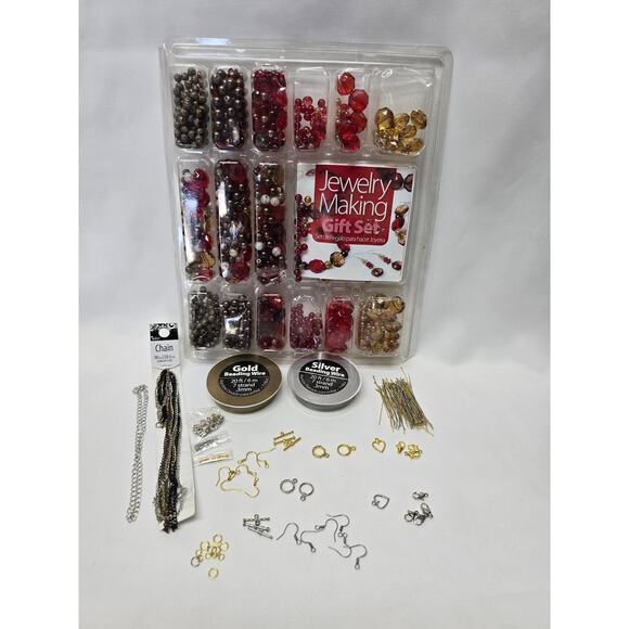 Jewelry Making Gift Set | Multi Color Beads Chain Ear Wire Bracelet & Necklace - Picture 3 of 8